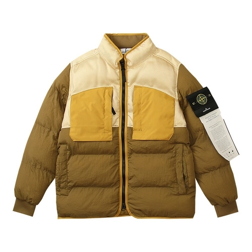 Stone Island Multi-element patchwork down jacket