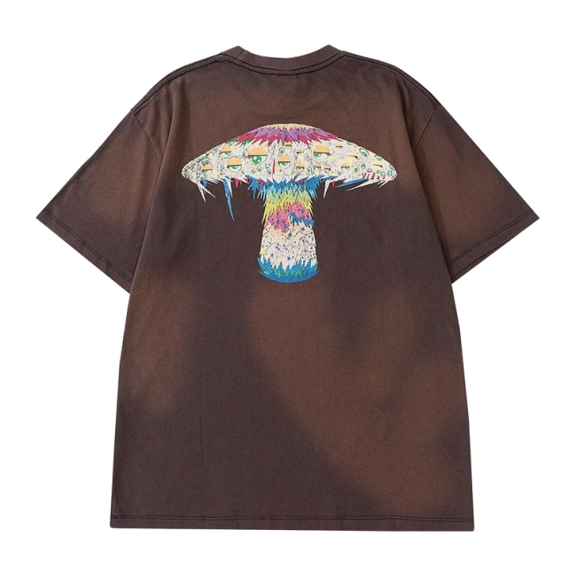 Saint Michael Takashi Murakami Collaboration Mushroom Eye Print Short Sleeve T-Shirt