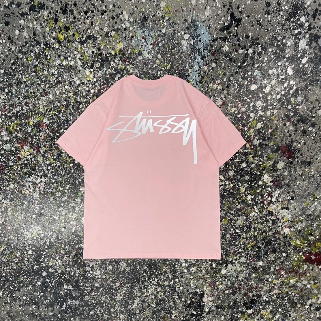 Stüssy Reflective Letter Print Short Sleeve T-shirt