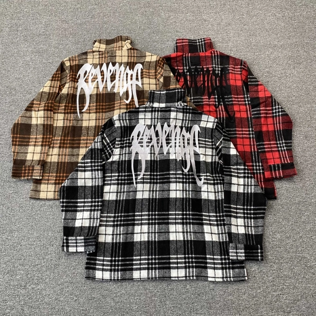 Revenge Embroidered Flannel Jacket