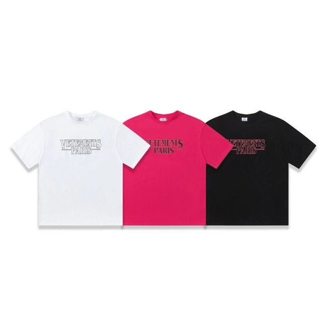 Vetements PARIS Outline Logo Print Short Sleeve