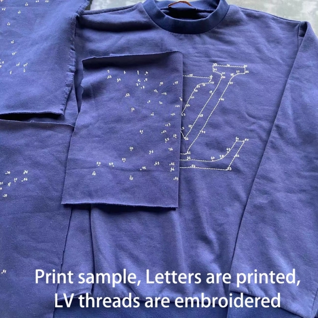 Louis Vuitton Constellation Letter Embroidery + Printing Double Process Sweater