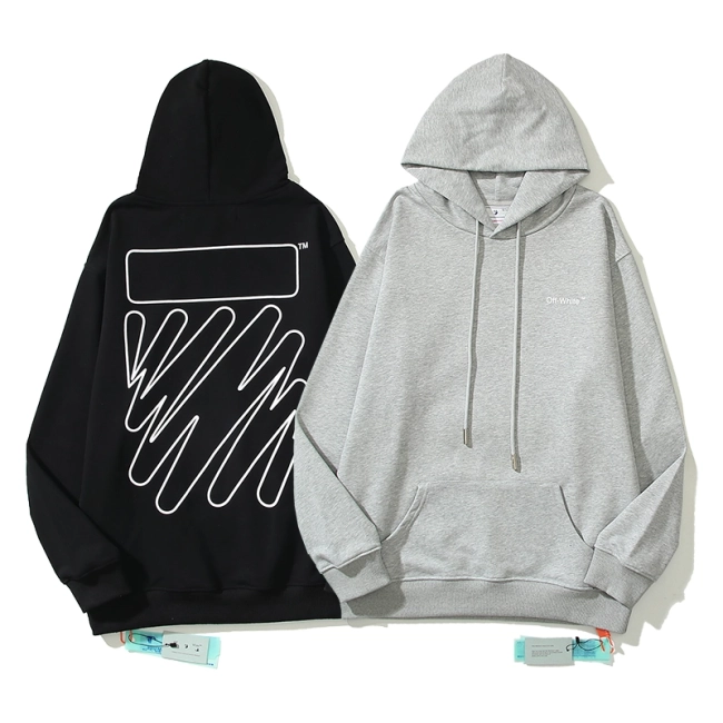 Outline Wave Diag Slim Hoodie