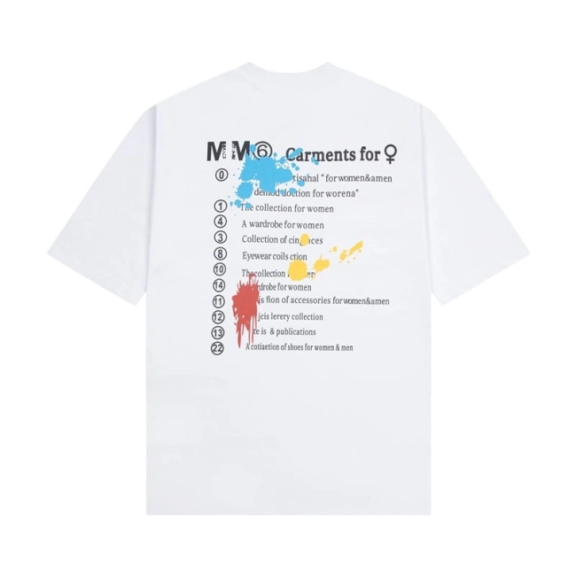 MM6 Margiela T-Shirt Crew Neck Digital Graphic Hipster Loose T-Shirt