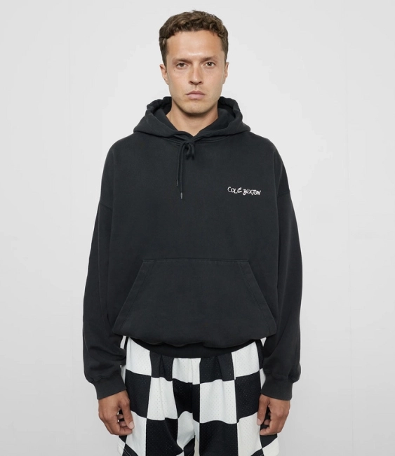 Cole Buxton Cross Slogan Logo Print Washed Hoodie