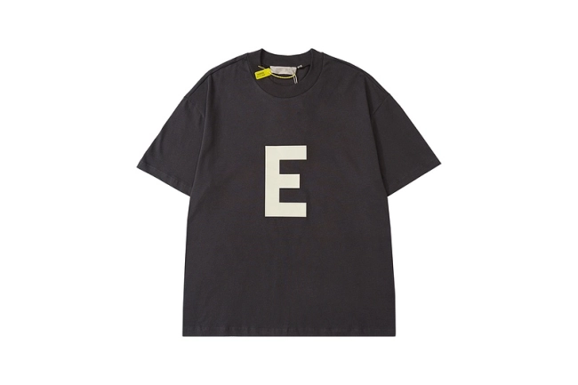 Fear of God BIG E 3D Flocking Print Short Sleeve T-Shirt