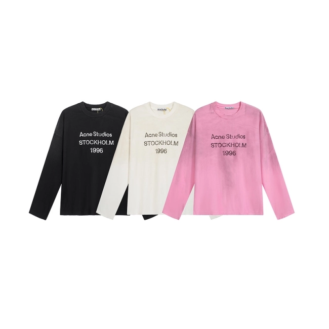 Acne Studios Faded Logo Long Sleeve T-shirt