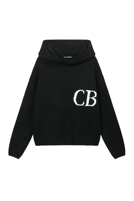 Cole Buxton Minimalist Logo Jacquard Hoodie Sweater