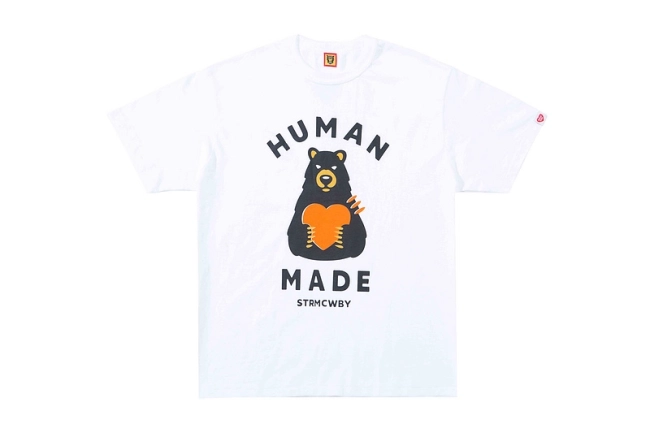 Human Made Brown Bear Heart Logo T-Shirt