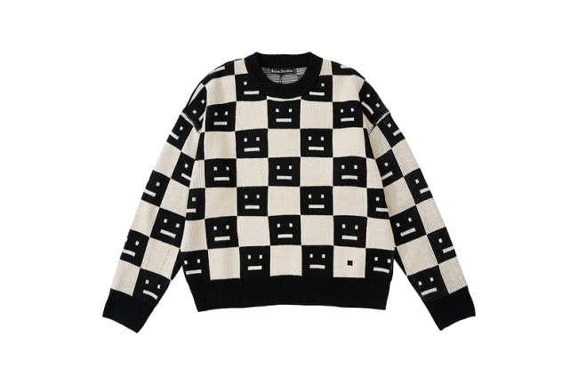 Acne Studios Checkerboard Smiley Jacquard Sweater