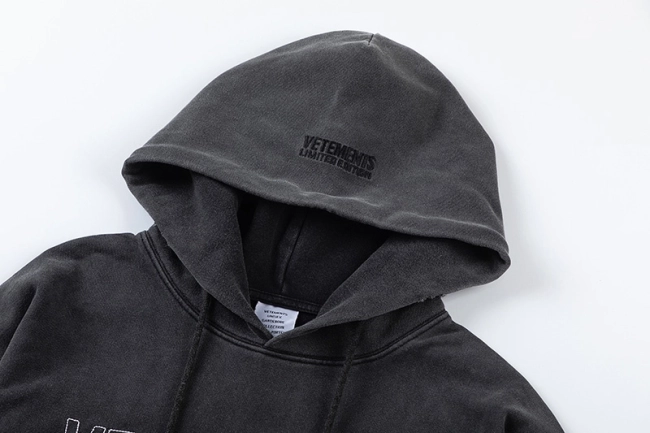 Vetements Washed Embroidered Hoodie