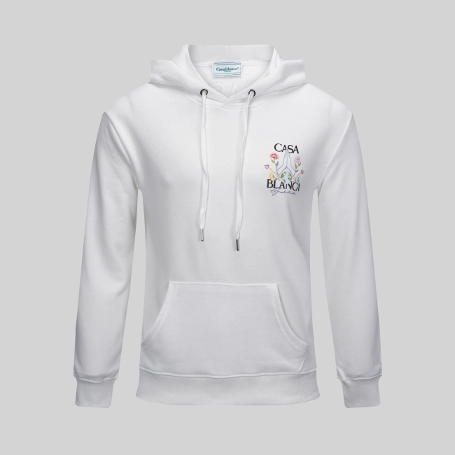 Casablanca Hoodie Flower Pattern Text Digital Printed