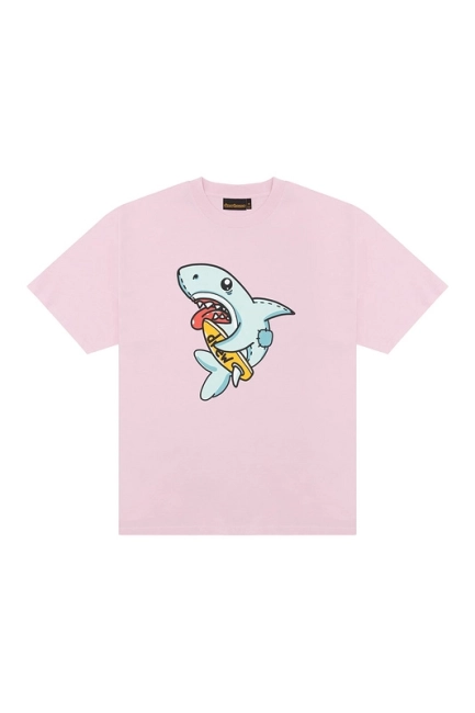 DREW HOUSE PHANTASM SS Tee Cartoon Shark Surfboard Print Short Sleeve T-shirt