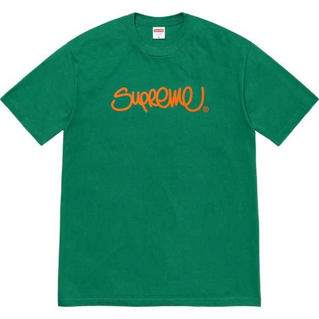 Supreme 22SS Handstyle Tee Line Scribble Logo Print Short Sleeve T-Shirt