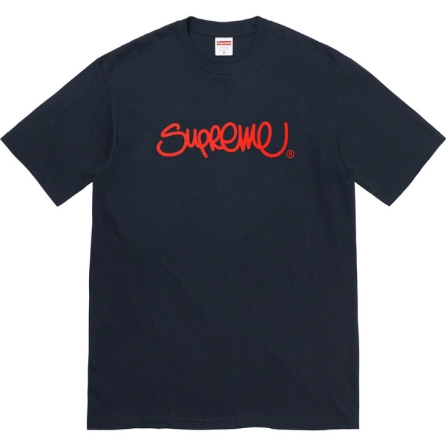 Supreme 22SS Handstyle Tee Line Scribble Logo Print Short Sleeve T-Shirt