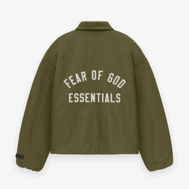 Fear of God Essentials Stand Collar Letter Patch Windbreaker Jacket