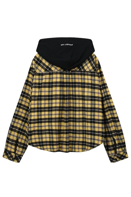 Grailz /PROJECT Plaid Patchwork Reversible Oversized Hooded Shirt Jacket