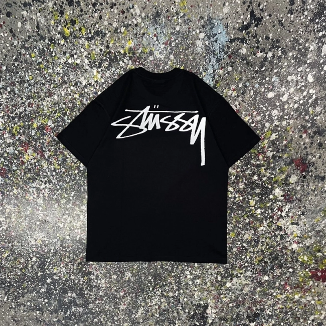 Stüssy Reflective Letter Print Short Sleeve T-shirt