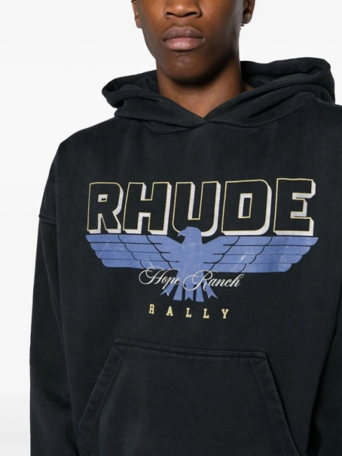 RHUDE Ranch Logo-Print Cotton Hoodie