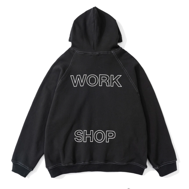 OUR LEGACY Yin Yang Work Shop Letter Fleece Hoodie