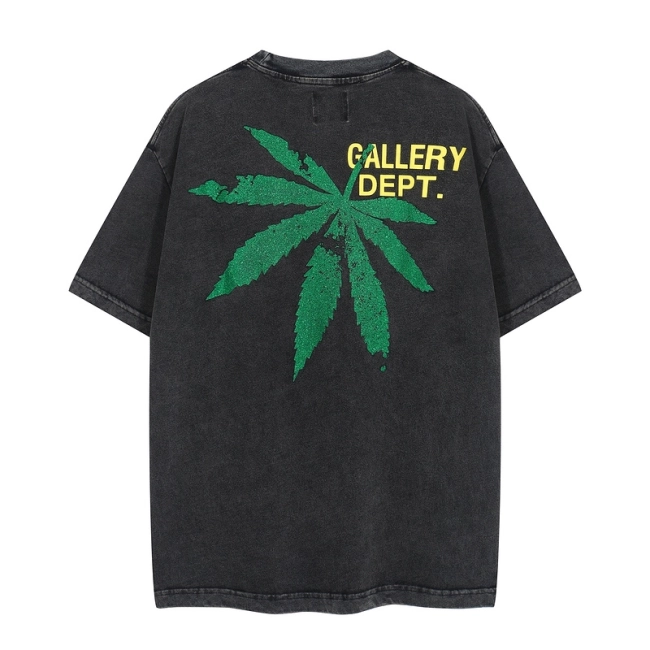 GALLERY DEPT. Letter Logo Green Maple Print T-shirt