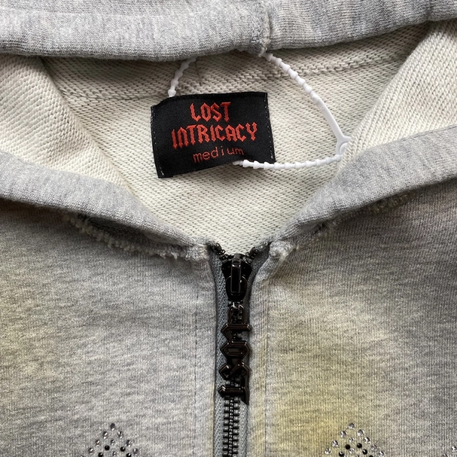 Lost Intricacy Grey Faded Jogging Hoodie