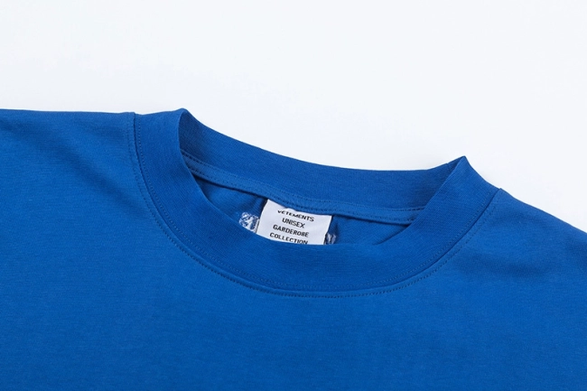 Vetements VIP Blue Embroidered Crew Neck T-shirt