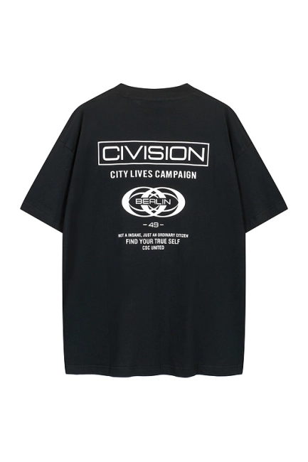 Civision by CSC Letter Print Logo Short Sleeve T-shirt