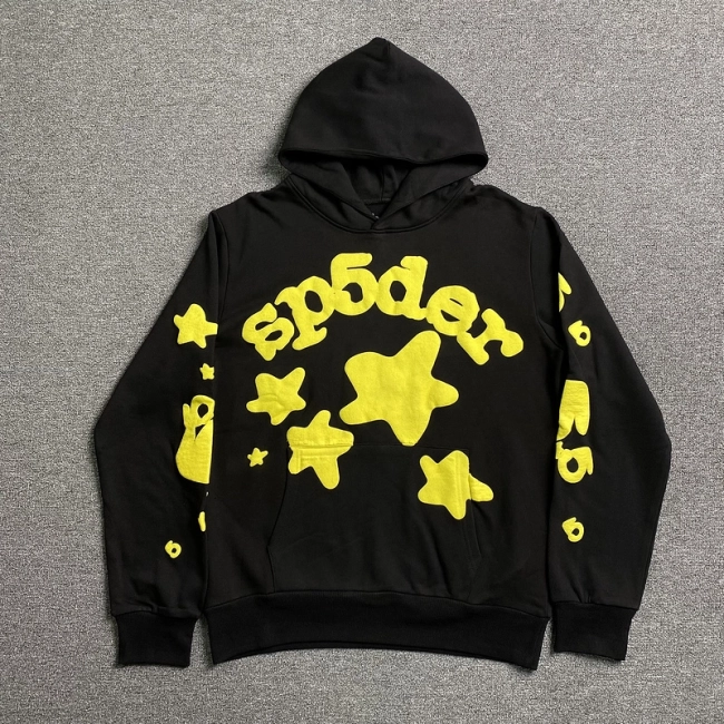 Sp5der Wed Yellow Star Hoodie