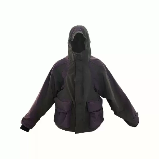 Grailz functional purple windproof loose hooded jacket