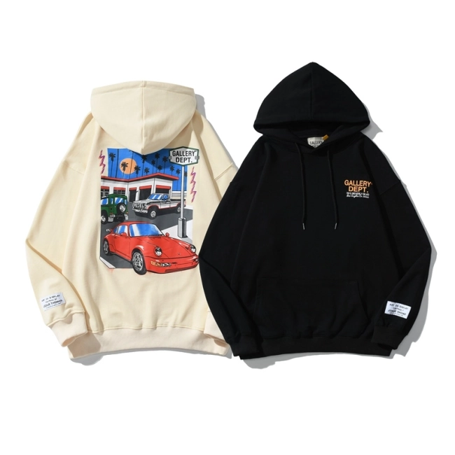 Gallery Dept Car Printing Cotton Terry Hoodie Sweatshirt Pullover