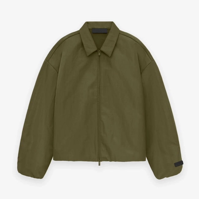 Fear of God Essentials Stand Collar Letter Patch Windbreaker Jacket