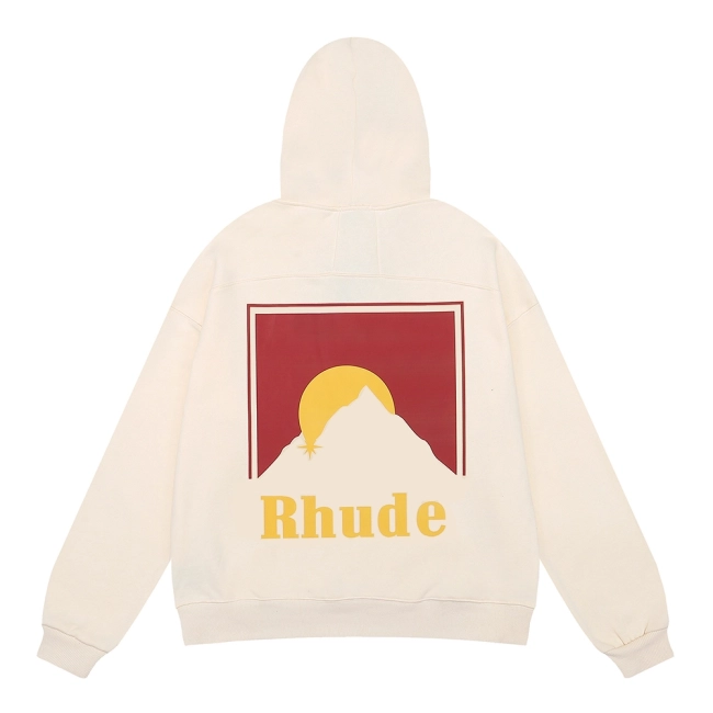 Rhude Sunrise Pattern Printed High Weight Pure Cotton Hoodie