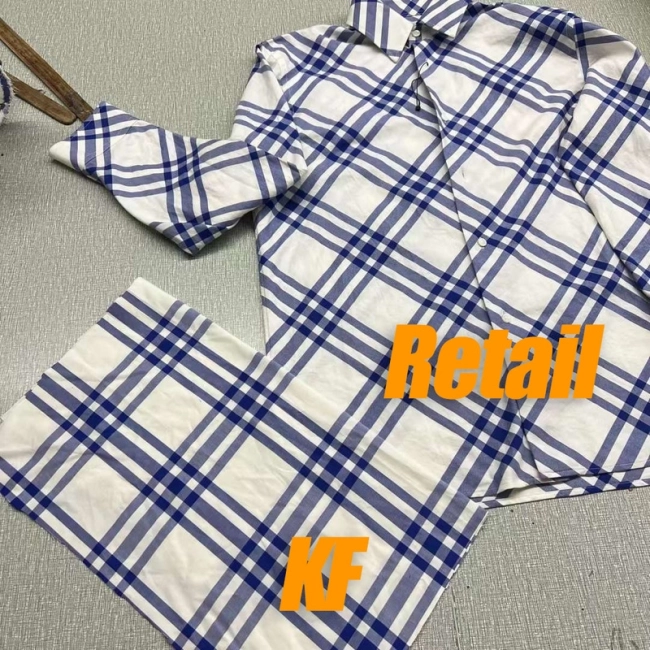 Burberry Blue Plaid Shirt