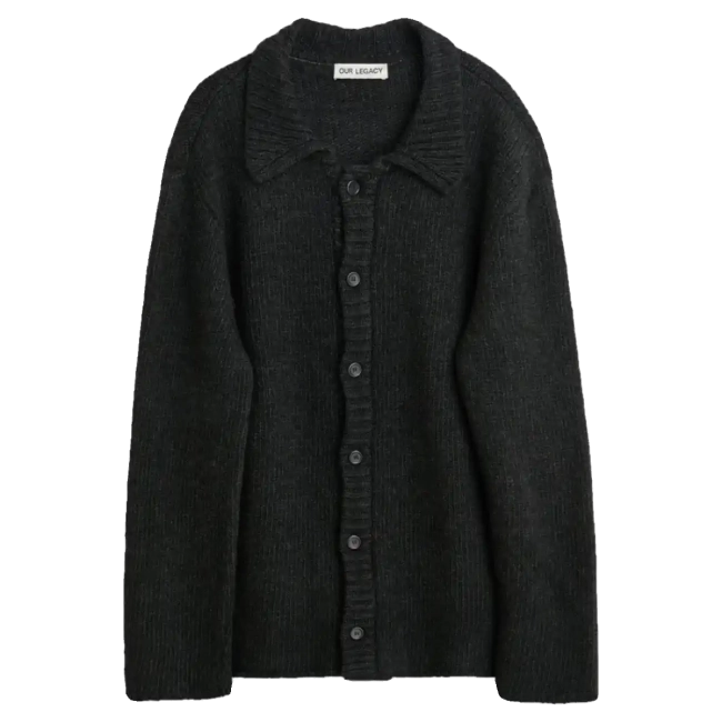 OUR LEGACY 3FW wool blend pilling knitted cardigan