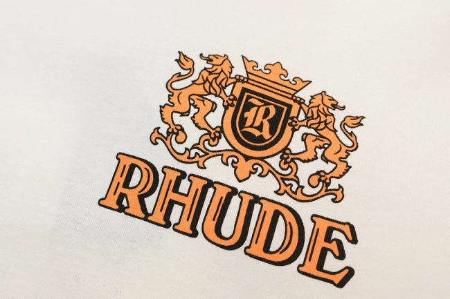 RHUDE Cigar Club Badge Slogan Logo T-Shirt