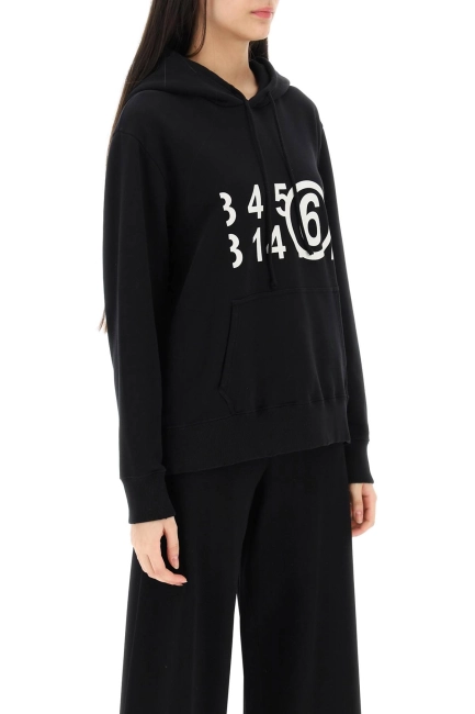 Mm6 Maison Margiela Women&#039;s Black Numeric Logo Hoodie