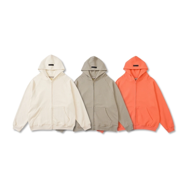 Fear of God Logo Flocking Zip Hoodie Jacket