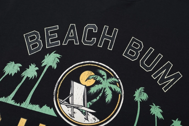 RHUDE Beach Vacation Slogan Logo T-Shirt