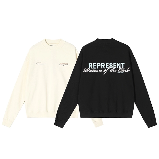 REPRESENT Autumn Winter Logo Print Crewneck Sweatshirt