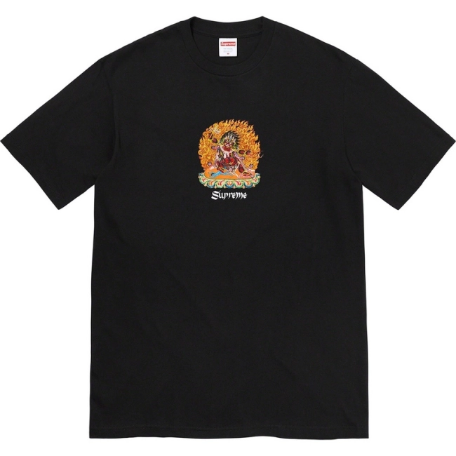 Supreme 22SS Tee Statue Fire God Sanskrit Print Short Sleeve T-Shirt