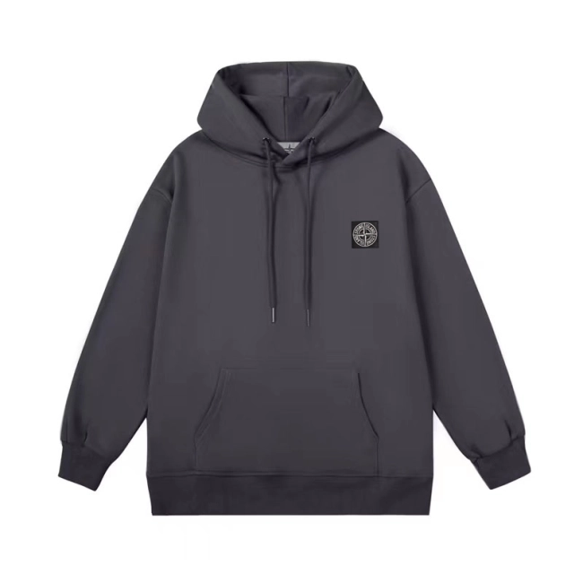 Stone Island Embroidered Maison Kitsune Hoodie With Round Badge Logo