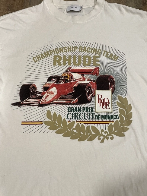 Rhude Podium Tee Championship Racing Team Monaco F1 Cream