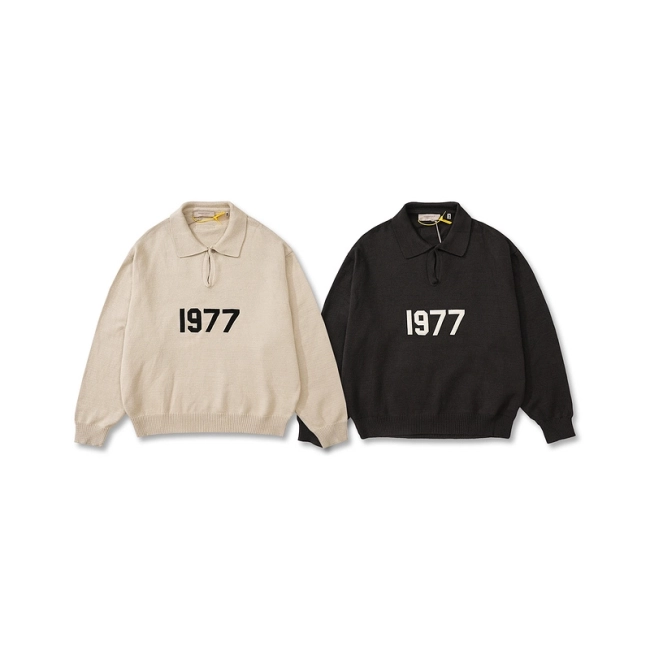 Fear of God 1977 Numeric Flocking Embroidery Polo Knit Sweater