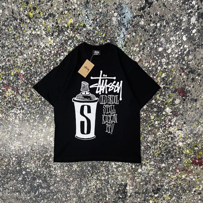 Stüssy Big S Letter Print Round Neck T-shirt