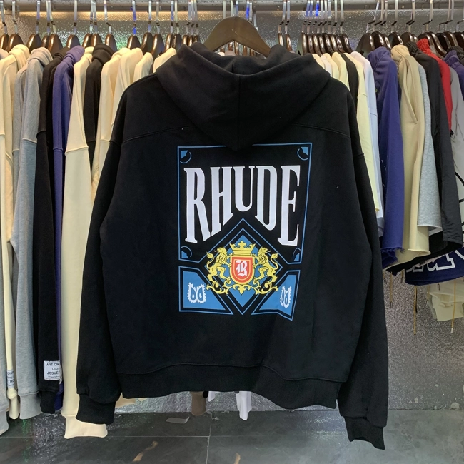 RHUDE Crown Print wool circle hoodie