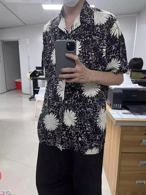 CG style 16SS Epiphyllum counter-print rayon Hawaiian short-sleeved shirt