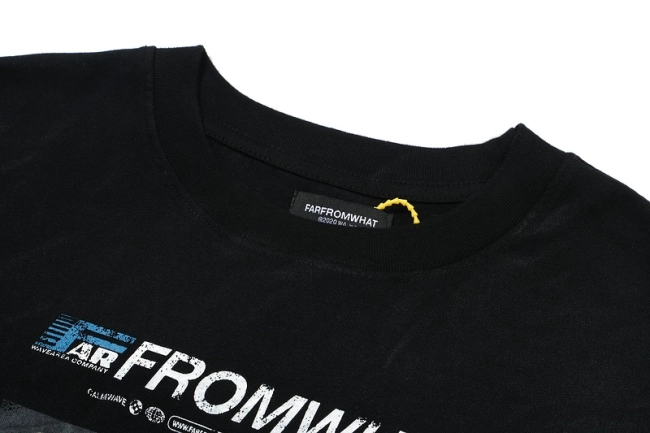 Far archive Washed Slogan Logo Letter Print Short Sleeve T-shirt