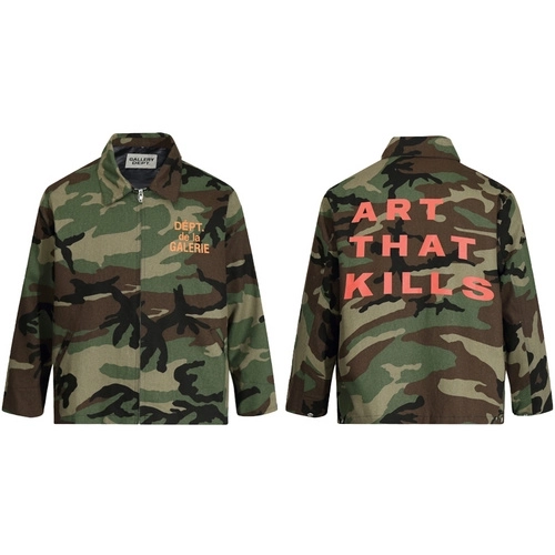 Gallery Dept Alphabet Logo Print Camo Zip Jacket