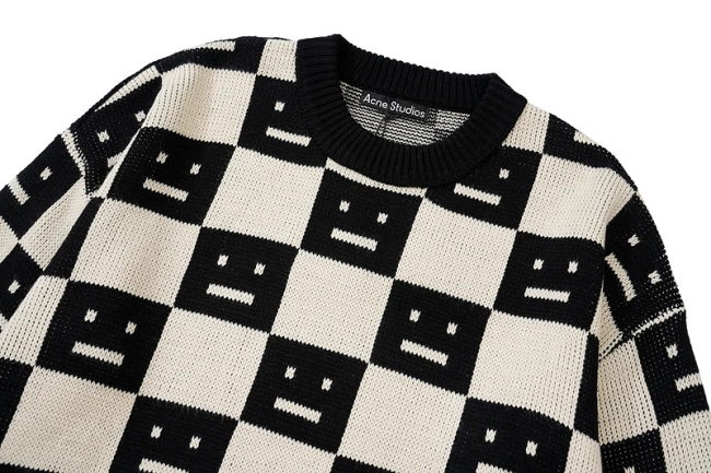 Acne Studios Checkerboard Smiley Jacquard Sweater